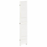 Room Divider 4 Panels White Solid Wood Paulownia 358836