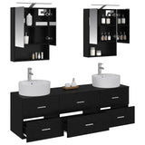 Bathroom Furniture Set 5 pcs Black Oak 3406880