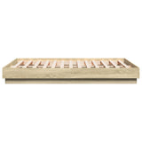 Bed Frame with LED without Mattress Sonoma Oak 135x190 cm Double 3209816