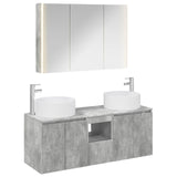 Bathroom Cabinet Set 4 pcs Concrete Grey Engineered Wood 3406586