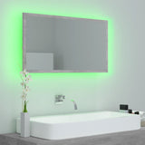 LED Bathroom Mirror Concrete Grey 80x8.5x37 cm Acrylic 804928