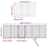 Dog Gate with Door Foldable 9 Panels Black 450 cm Poplar Wood 3155544