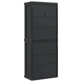 Outdoor Storage Cabinet Grey and Black 65x37x165 cm PP 364201