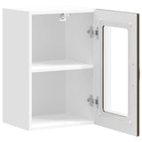 Kitchen Wall Cabinet with Glass Door Kalmar Brown Oak Engineered Wood 853534