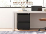 2-Drawer Mobile Filing Cabinet, Steel Lockable File Cabinet for Letter, A4 and Legal Size, T3398P341014