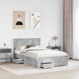 Bed Frame Concrete Grey 120 x 200 cm Engineered Wood 3408293