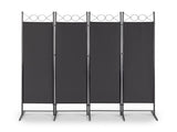 5.74FT 4-Fold Top With Shape 130g Polyester Cloth Plastic Feet Carbon Steel Frame Foldable Screen 02101868
