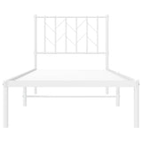 Metal Bed Frame without Mattress with Headboard White 80x200cm 374477
