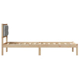 Bed Frame with Headboard Light Grey 80 x 200 cm Solid Pine Wood 878219