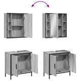 2 Piece Bathroom Furniture Set Grey Sonoma Engineered Wood 3214723