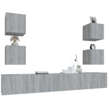 ZNTS 6 Piece TV Cabinet Set Grey Sonoma Engineered Wood 3114268