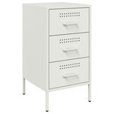 ZNTS Bedside Cabinet White 36x39x68 cm Steel 843088