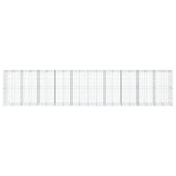 Gabion Basket with Cover 1000x100x200 cm Galvanised Iron 3295243