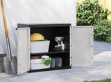 Outdoor Storage Cabinet Grey and Black 65x37x85 cm PP 364199