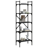 Bookcase 5-Tier Black 56x31.5x174 cm Engineered Wood 833343