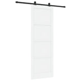 Sliding Door White and Black 83 x 232 cm Solid Pine Wood 3445455