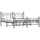 Metal Bed Frame without Mattress with Footboard Black 183x213cm 374362