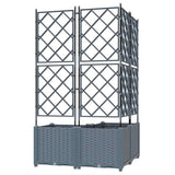 Garden Planter 3 pcs LiGht Grey 80 x 80 x 143 cm Plastic 42002887