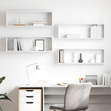 Wall Cube Shelf 4 pcs White 80x15x26.5 cm Engineered Wood 807107