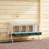 Chicken Nesting Box 4 Compartments with Legs Galvanised Steel 4104897