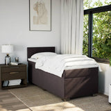 Box Spring Bed with Mattress Dark Brown 100x200 cm Fabric 3285802