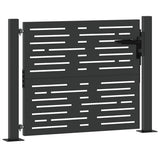 Garden Gate with Lock Black 110 x 105 cm Powder-Coated Steel 42015899
