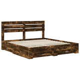 Bed Frame with Drawer with Headboard Manual Engineered Wood 3411618
