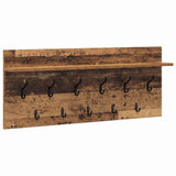 Wall-Mounted Coat Rack with Shelf Old Wood 100 x 40 x 12 cm 874449