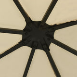 Gazebo with LED String Lights 3x3 m Cream 3070320