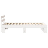 Bed Frame with Headboard White 75 x 190 cm Solid Pine Wood 872510