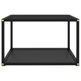 Coffee Table Black Tempered glass, powder-coated steel 60x60 cm 322888
