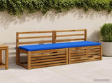 2-Piece Bench Cushions SOEST 100% Polyester Royal Blue 949055