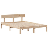 ZNTS Bookcase Bed without Mattress 150x200 cm King Size Solid Wood Pine 3321810