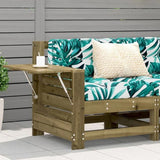 Garden Armrest Sofa with Side Table Impregnated Wood Pine 844882
