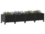 Garden Planter with Wheels Black 160 x 40 x 44 cm PP 3423134