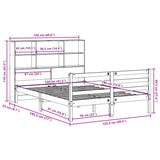 ZNTS Bookcase Bed without Mattress White 120x190 cm Small Double Solid Wood Pine 3321888