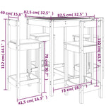 5 Piece Garden Bar Set White Solid Wood Pine 3154741