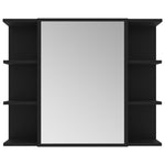 ZNTS Bathroom Mirror Cabinet Black 80x20.5x64 cm Engineered Wood 802607