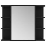 ZNTS Bathroom Mirror Cabinet Black 80x20.5x64 cm Engineered Wood 802607