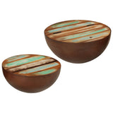 Bowl-shaped Coffee Tables 2 pcs Solid Wood Reclaimed 352050
