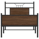 Bed Frame without Mattress Brown Oak 75x190 cm Small Single Engineered Wood 4107024