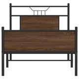Bed Frame without Mattress Brown Oak 75x190 cm Small Single Engineered Wood 4107024