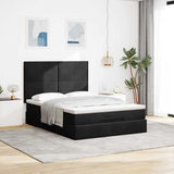 Ottoman Bed with Mattresses Black 140x190cm Velvet 3313399