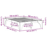 Bed Frame White 160 x 200 cm Solid Pine Wood 872981