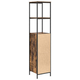 Bathroom Cabinet with Shelves Smoked Oak 36x35x165 cm 861909