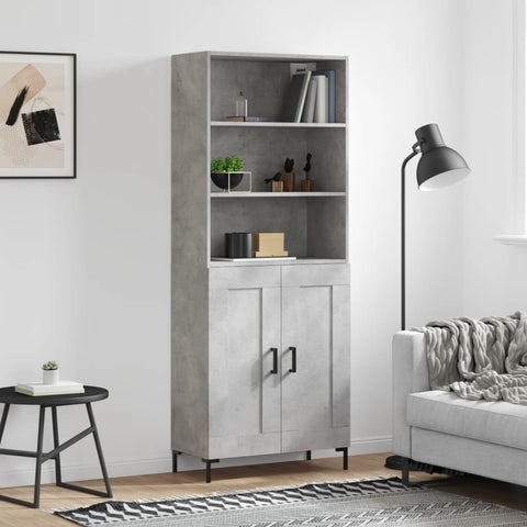 Highboard Concrete Grey 69.5x34x180 cm Engineered Wood 3189961