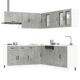 11 Piece Kitchen Cabinet Set Lucca Concrete Grey Engineered Wood 3314925