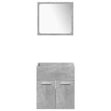5 Piece Bathroom Furniture Set Concrete Grey Engineered Wood 3324885
