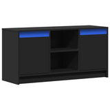 TV Cabinet with LED Black 100x34x50 cm Engineered Wood 852188