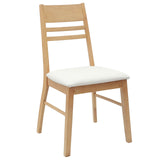 Dining Chairs 2 pcs Natural 43 x 54 x 89 cm Solid Rubber Wood 42020446